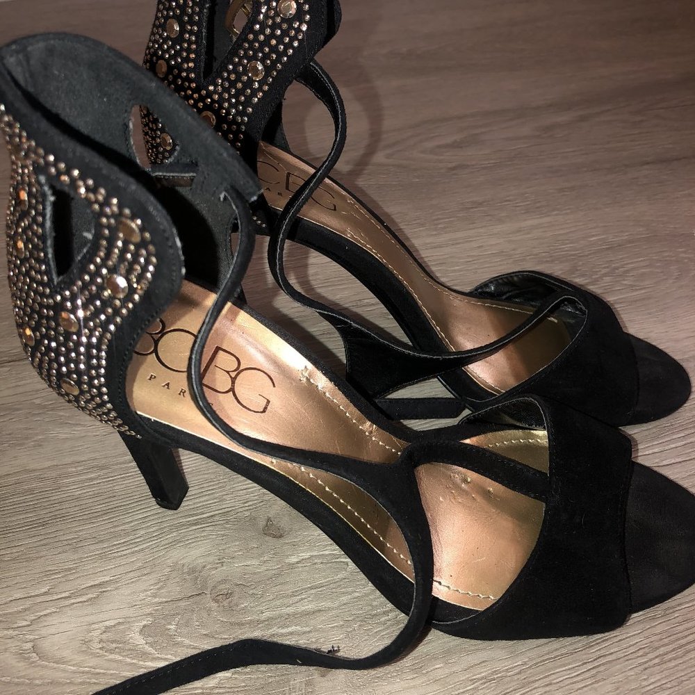 Open Toe BCBG Black Heels